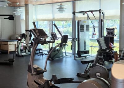 Gym with weight equipment and treadmills