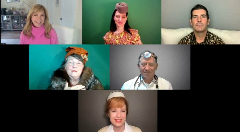 A group of people on a video call.